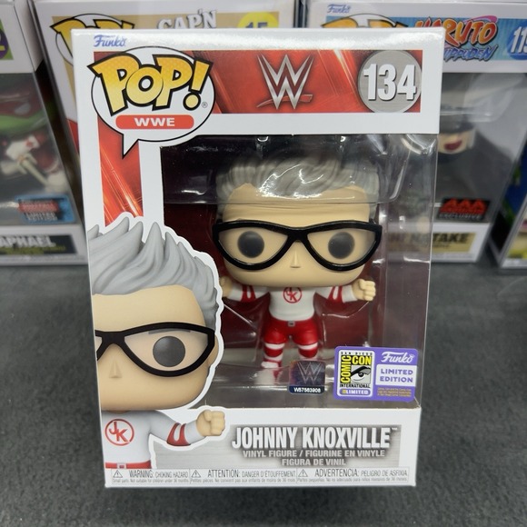 Funko Other - Funko Pop! WWE - Johnny Knoxville #134 SDCC 2023 Exclusive Sticker w/ Protector